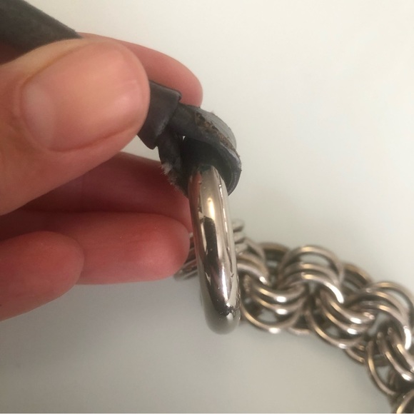 Prada Black Suede Shoulder Purse with Chrome Chain - Picture 12 of 13